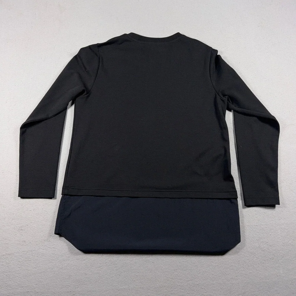 Athleta Gallery Top 2.0 Women Medium Layered Mixed Media Black Minimalist Casual - Picture 9 of 10